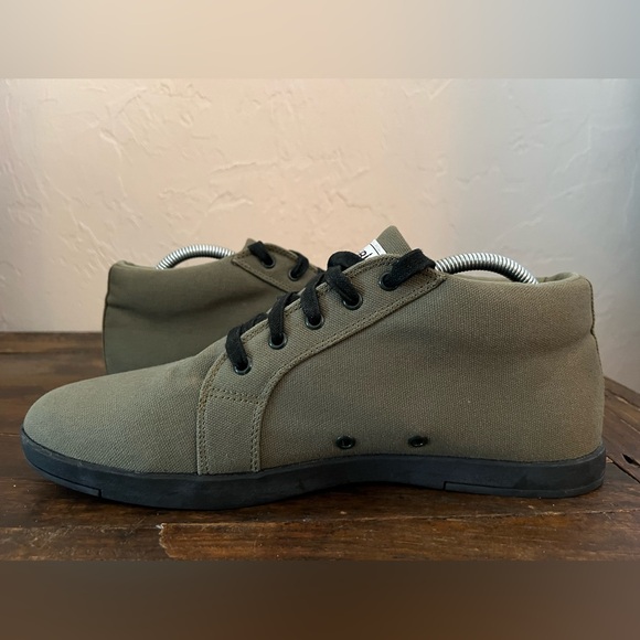 WOOBIES Men's Made In USA Canvas Army Green Mid Top Sneakers/Shoes Size US 9 - Picture 10 of 16